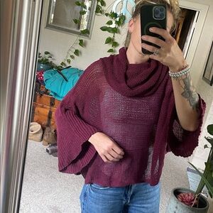 Wooden Ships Burgundy Cowl Neck Sweater